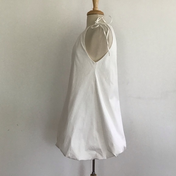 CINQ À SEPT Lined Cotton BLend White 
Alia Halter Neck Bubble Hem Minidress 8 - Picture 5 of 8